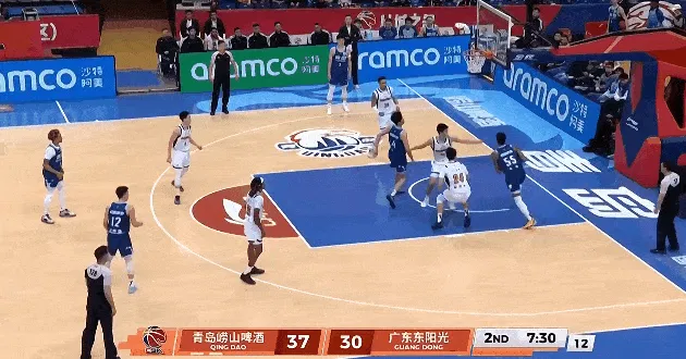 bob半岛体育-米奇连续攻框得手已经砍下23分，青岛领先广东至10分